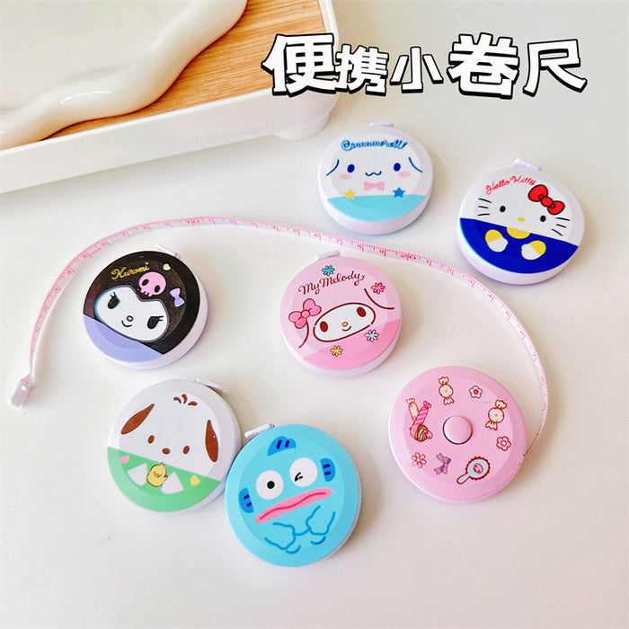 Wholesale Cute Girl Heart Measuring Ruler Tape Measure Portable Round Pull Ruler Automatic Telescopic Soft Ruler Measurements Ruler
