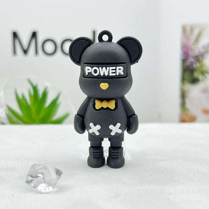 Wholesale Bear Key Chain Doll Pendant Collar Bear Key Chain Pendant Little Bear Key Chain Doll Pendant Cream Glue