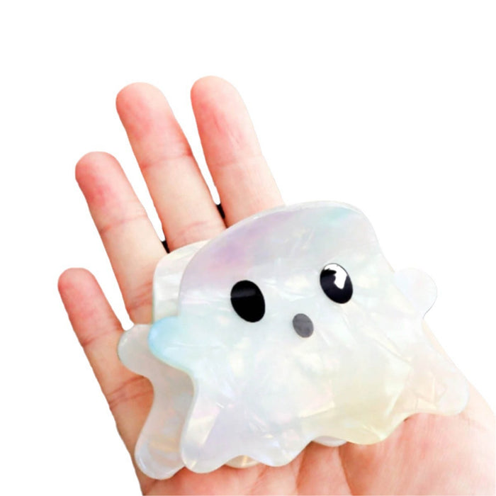 Wholesale Acrylic  Ghost Face Hair Claw Clip Double Sided Orange Back Bun Clip For Women S Everyday Styling