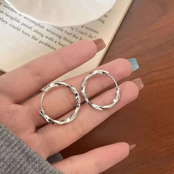 Wholesale S925 Silver Needle Geometric Hoop Earrings Ear Jewelry