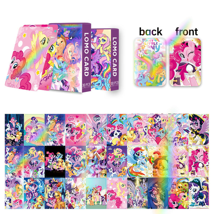 Wholesale 30pcs Laser Flash Card Pony Double sided Box HD Card LOMO Card Greeting Card