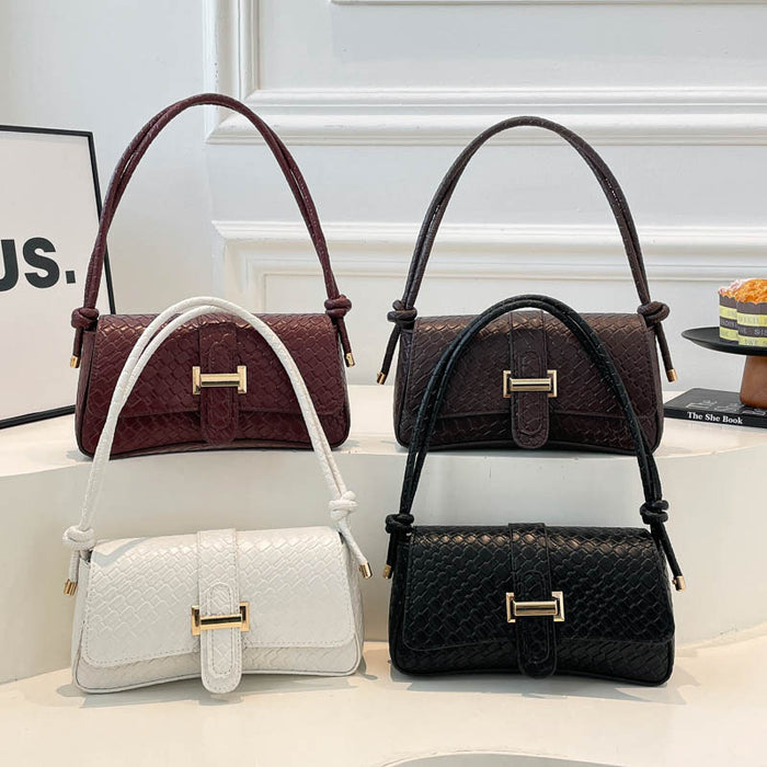Wholesale Trendy Woven PU Crossbody Bag Black Urban Simple Daily Shoulder Bag