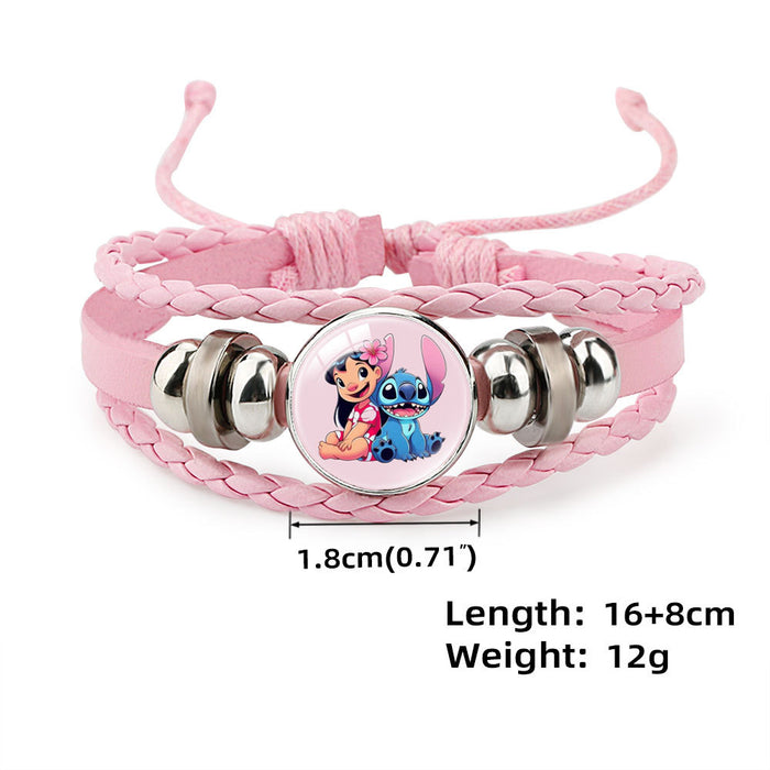 Wholesale Cute Cartoon Multi-Layer Braided Leather Beaded Bracelet