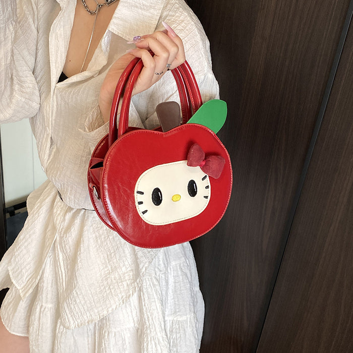 Wholesale Cat Red Apple Color Cute Women' s Bag Fruit Shoulder Crossbody Bag