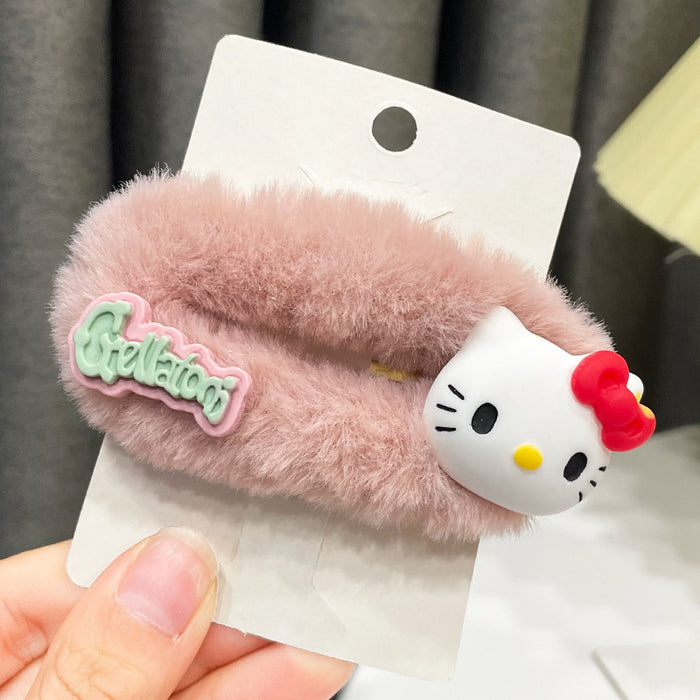 Wholesale Cute plush cartoon side clip hair clip