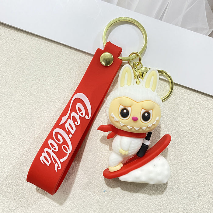Wholesale Cartoon Cross-Dressing Little Sheep Keychain Silicone Doll Gift Car Keychain Pendant
