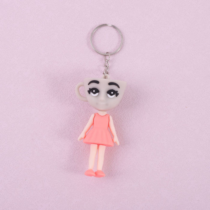 Wholesale Doll keychain funny abstract stick man shark small pendant