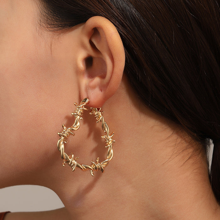 Wholesale Knotted Twisted Thorns Love Alloy Earrings JDC-ES-MiaoYa002
