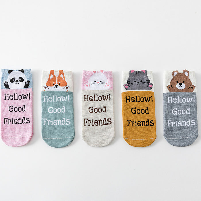 Wholesale New cartoon short socks, boat socks, shallow mouth invisible socks