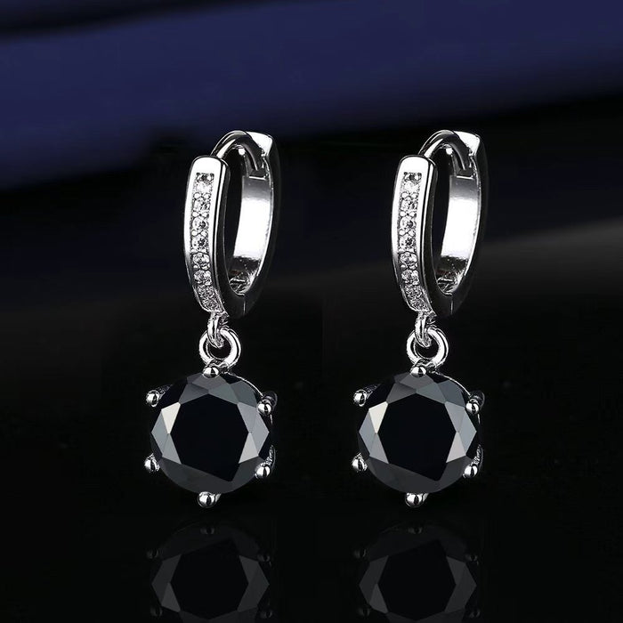 Wholesale Platinum Gold Tassel Earrings Six-Prong Imitation Moissanite Two Carat for Women Everyday Fashion Accessory