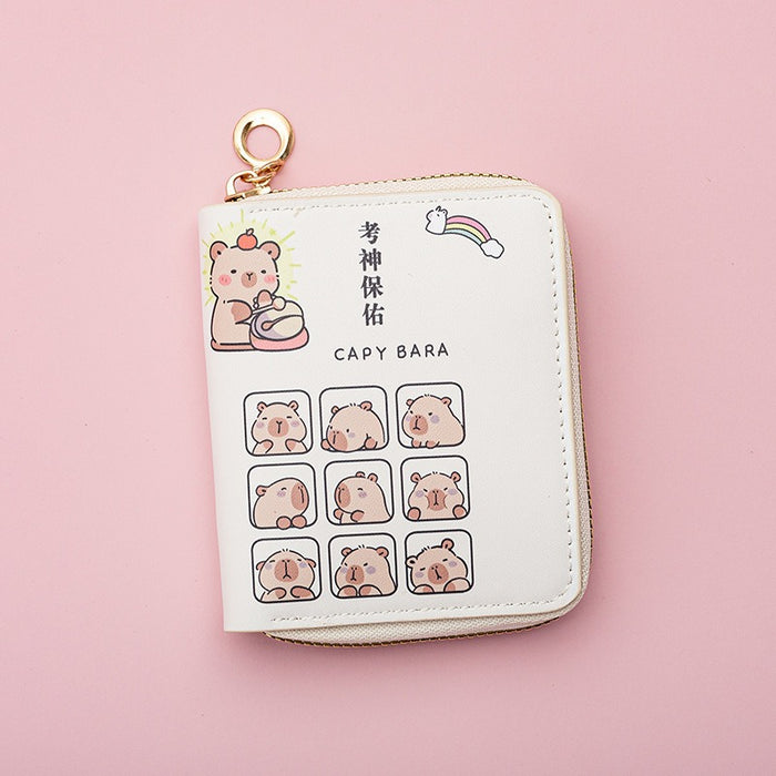 Wholesale Cute Cartoon Short PU Capi Bara Children Student Simple Coin Purse Card Holder Wallet JDC-WT-QT003