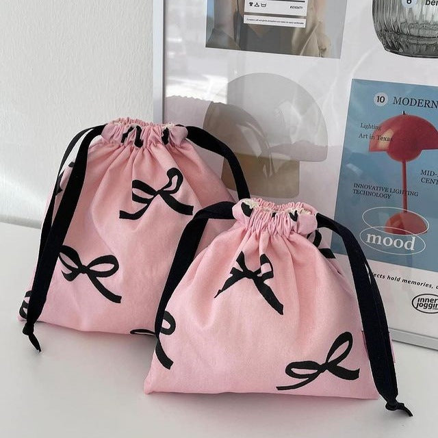 Wholesale Mini Drawstring Bag Bow Bundle Pocket Small Cloth Bag Jewelry
