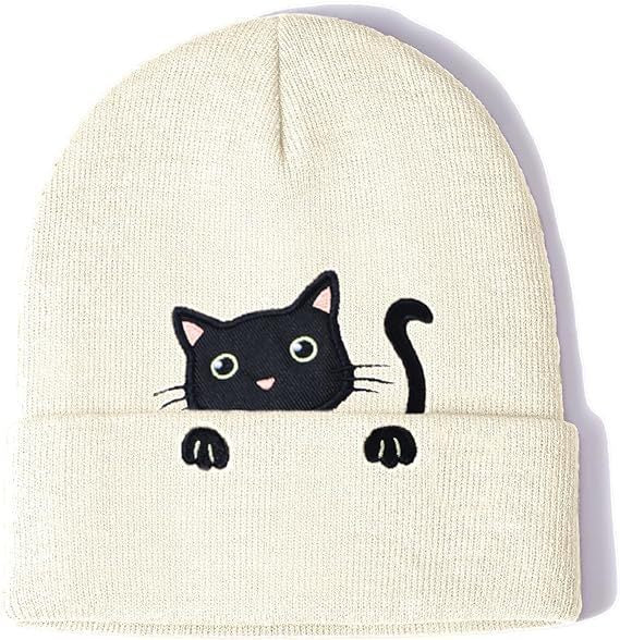 Wholesale Acrylic Cat Embroidery Knitted Beanie JDC-FH-Shengn008