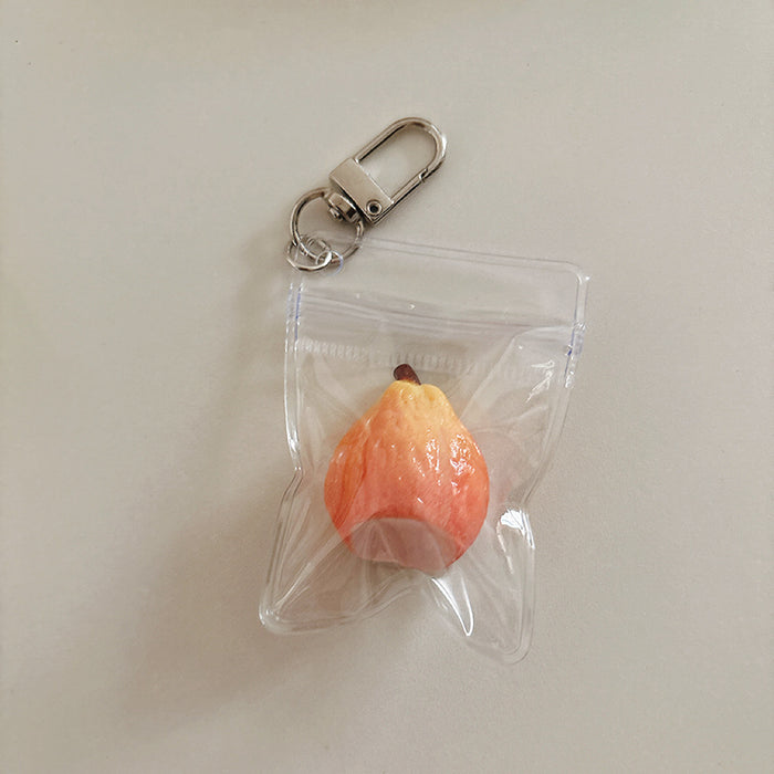 Wholesale Simulated Guava Fruit Keychain Bag Charm Decorative Accessory Gift