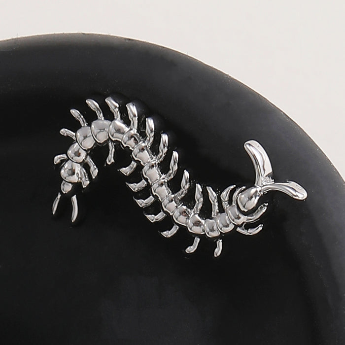Wholesale Electroplated Gold Gothic Earrings Web Geometric Moon Shape