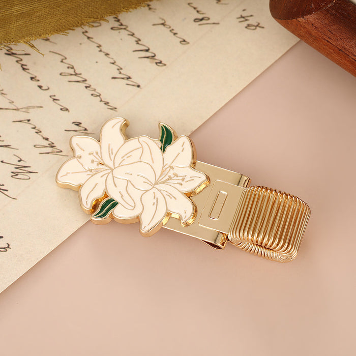 Wholesale Metal Pen Clip with Spring Flower Design Notebook Accessory MOQ≥5
