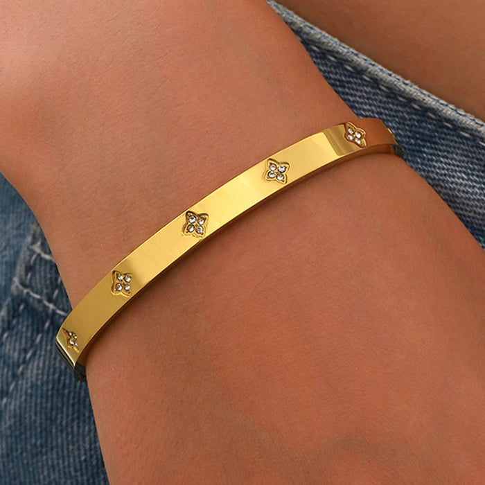Wholesale Titanium Steel Starry Sky Zircon Bracelet Women S Everyday Wear Chic Fashion Jewelry Gift