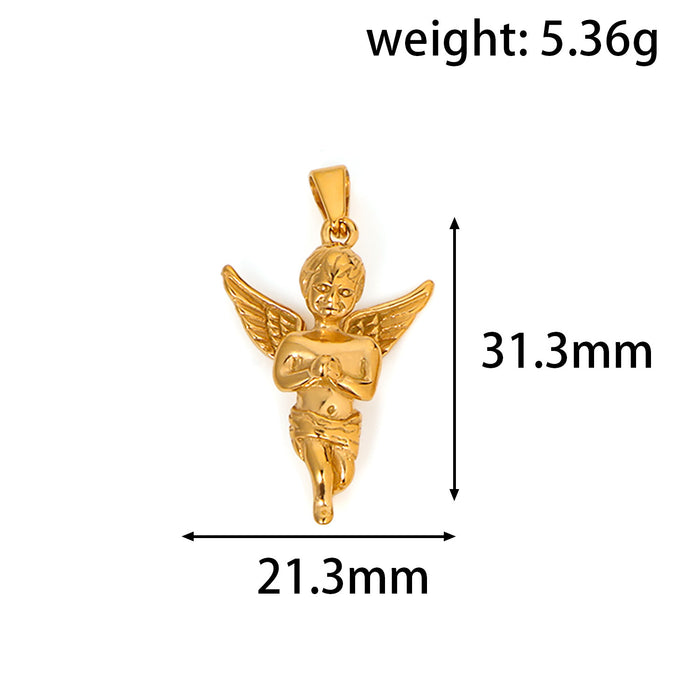 Wholesale 6pcs/set Love Angel Bear Stainless Steel Plated 24K  Pendant Accessories