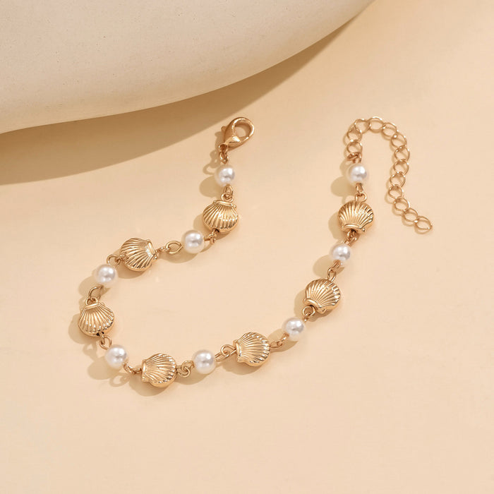 Wholesale Product Marine Fan Shell Imitation Pearl Bracelet