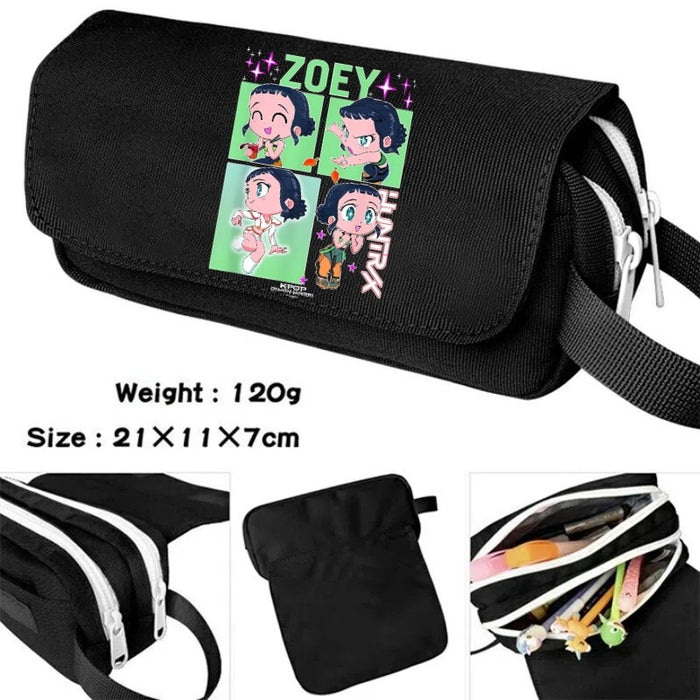 Wholesale Cartoon Print Large Capacity Double-Layer Handheld Pencil Case Stationery Bag Pencil Bag