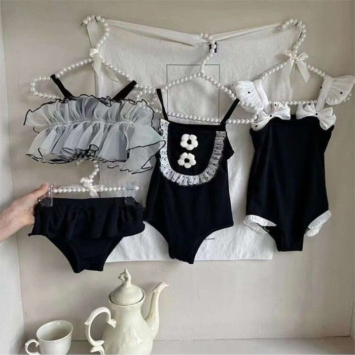 Wholesale Children's Swimwear Girls' Baby Korean One-piece Swimwear Holiday Quick-drying Sling Princess Cute One-piece Swimsuit