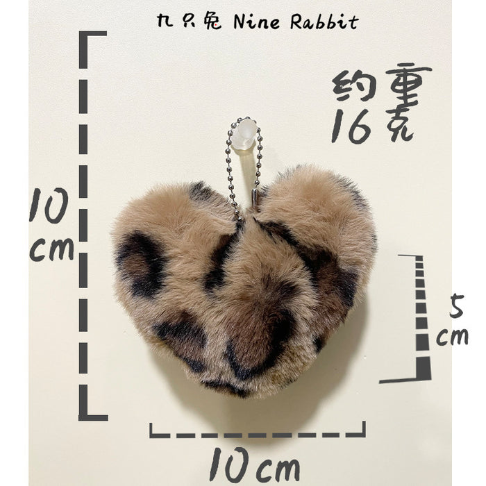 Wholesale leopard plush peach heart bag pendant dog pendant