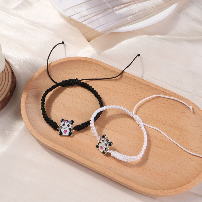 Wholesale Black and white hand woven bracelet bracelet Brave hand woven rope bracelet