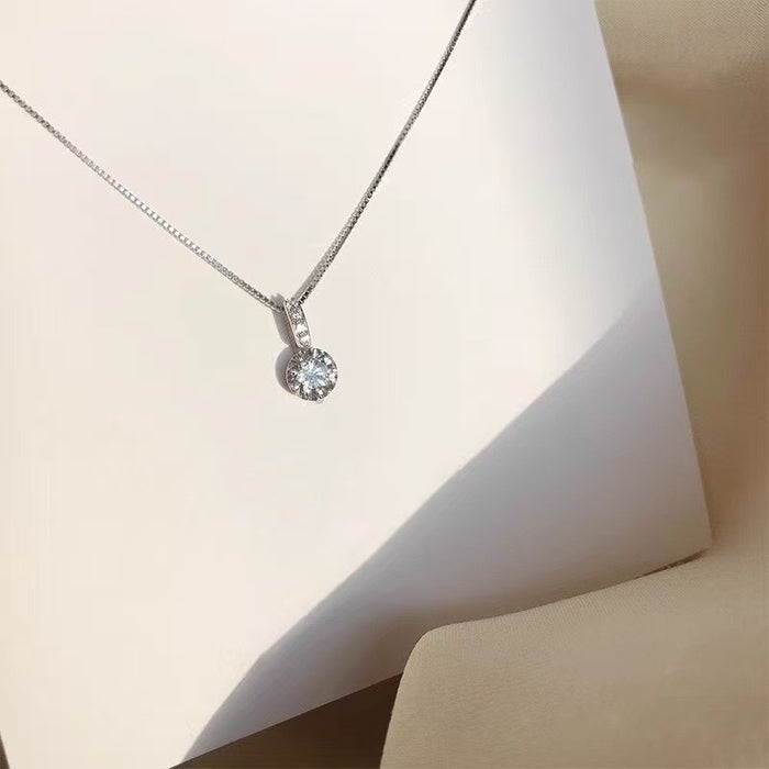 Wholesale Diamond Zircon Necklace Moissanite Pendant Simple Exquisite Clavicle Chain