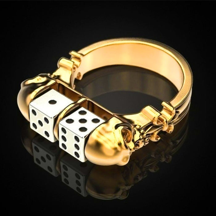 Wholesale Personalized Punk Gold Dice Ring Wholesale