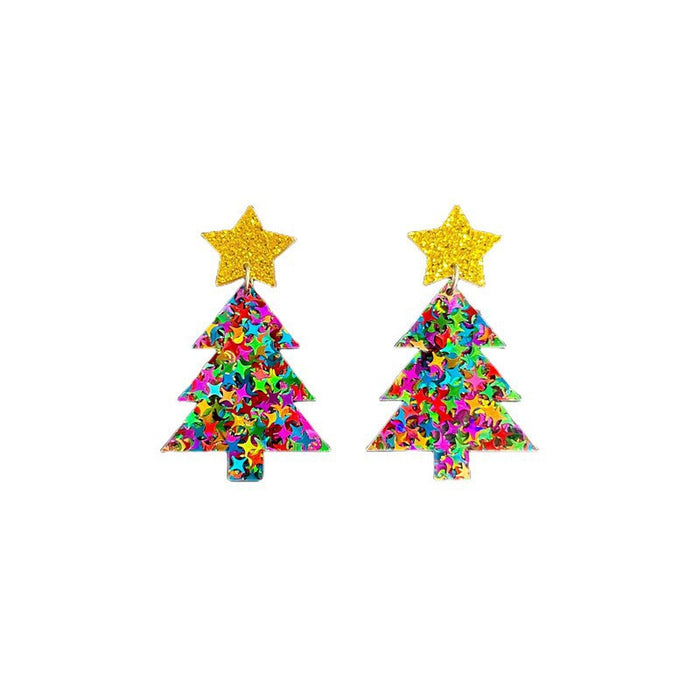 Wholesale Christmas Cartoon Acrylic Earrings Fashion Jewelry Accessory for Gift MOQ≥2
