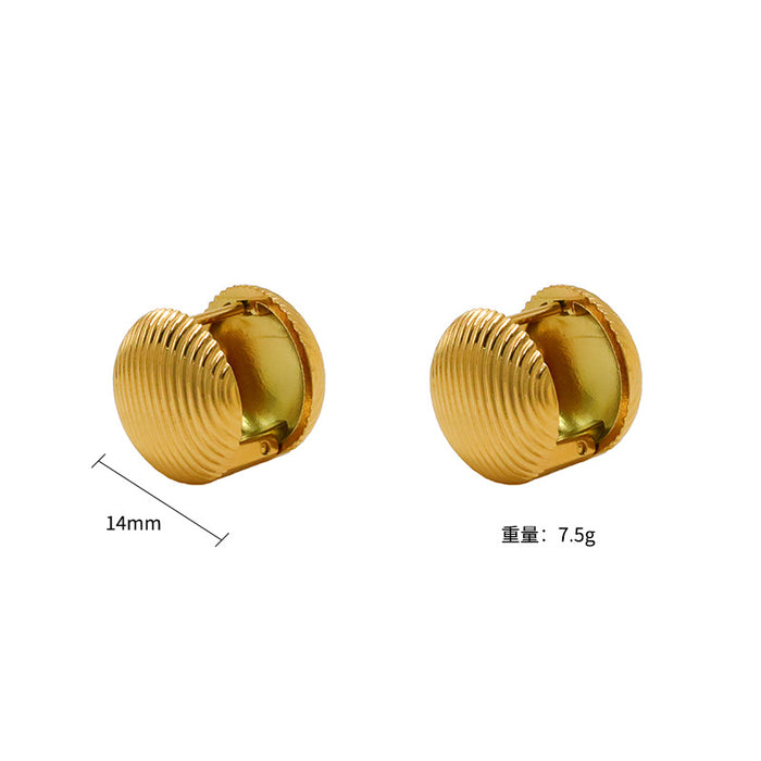 Wholesale Geometric Ear Buckle Heart Shaped Shell Earrings