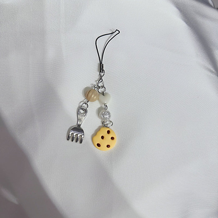 Wholesale Cookie Cake Fork Spoon Mobile Phone Hanging Chain Four-Leaf Clover