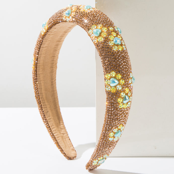 Wholesale Diamond-encrusted sponge height-enhancing headband