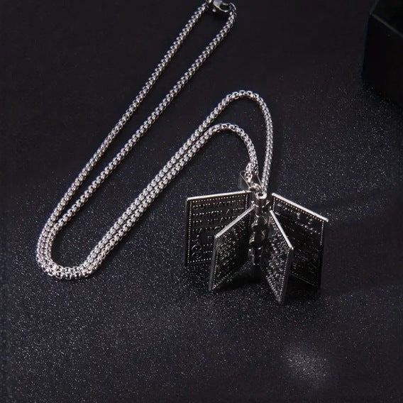 Wholesale New Vintage Pendant, Personalized Fashion Book Necklace, Creative Retro Cross Necklace