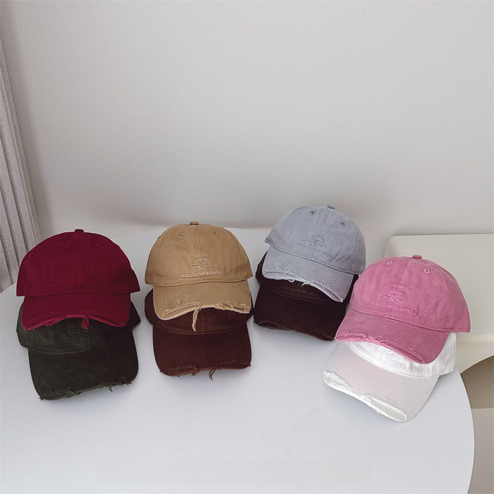 Wholesale Retro vintage distressed baseball cap versatile street racket soft top hat sunshade duckbill cap trendy