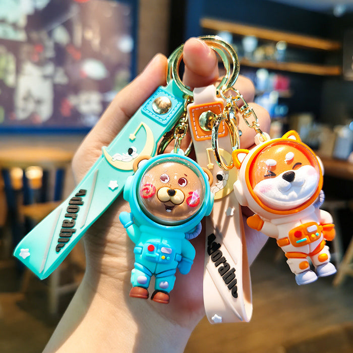 Wholesale Cartoon Panda Rabbit Bear Doll 3D Rubber Keychain JDC-KC-Tingm075