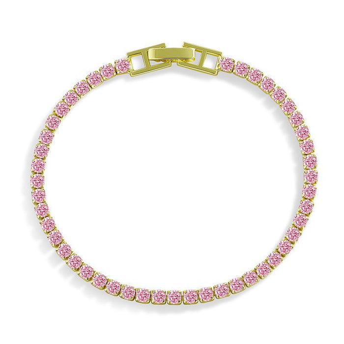Wholesale Diamond-Set Contion Tennis Bracelet - Stylish Cubic Zirconia Cuff for Women - Boutique Resale