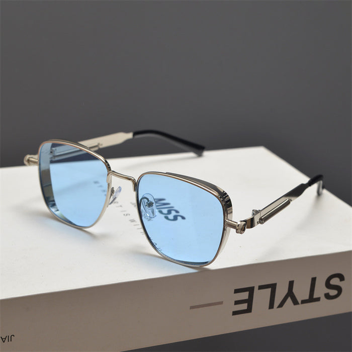 Wholesale Retro steampunk style metal square sunglasses sunglasses