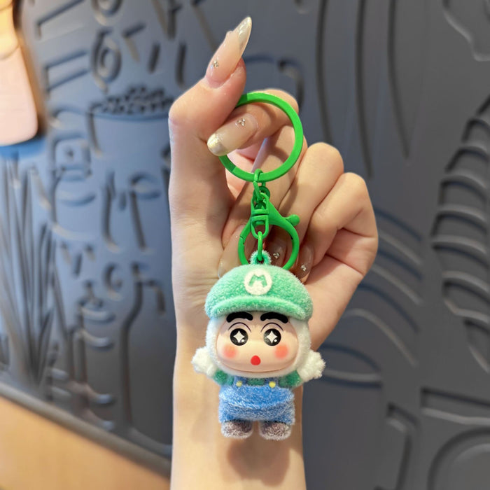 Wholesale Flocking Cartoon Keychain Cute Design Bag Charm Christmas Accessory MOQ≥3