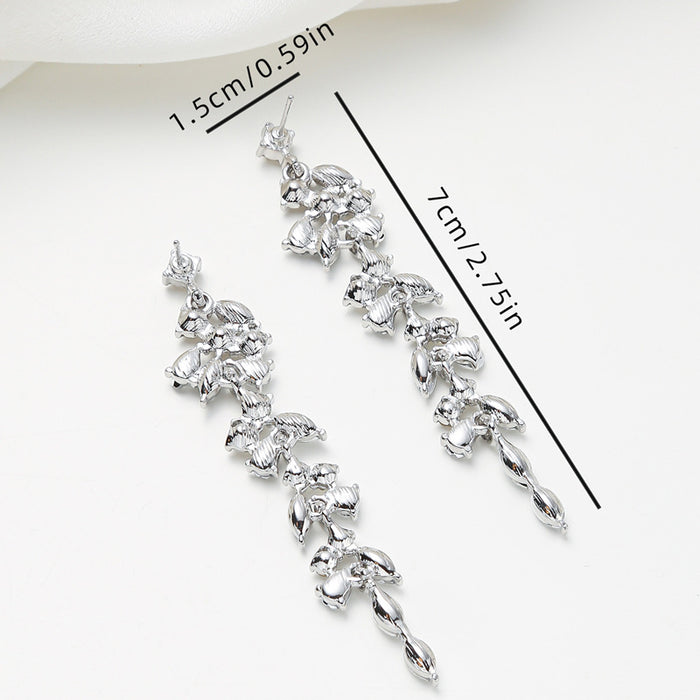 Wholesale Tassel Earrings Inlaid with Zircon Wheat Ears Earrings Personalized Full Diamond Earrings