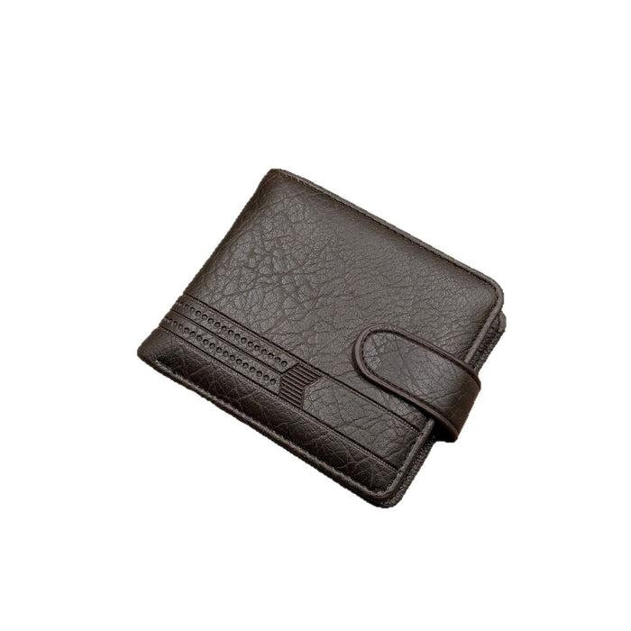 Wholesale Men' s PU Leather Wallet Solid Color Car ing Line Fashion Accessory MOQ≥2