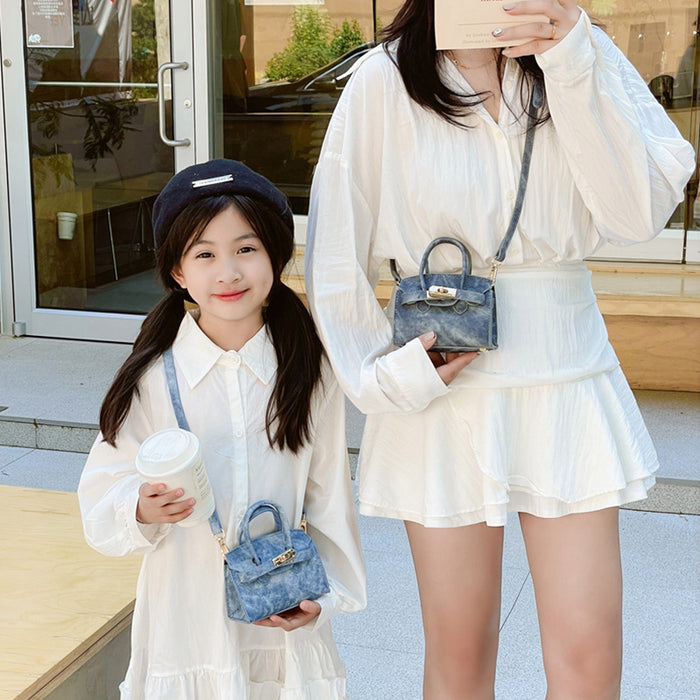 Wholesale New retro denim mini stylish parent-child crossbody bag accessory coin purse for children