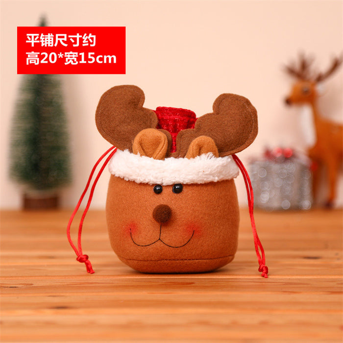 Wholesale Christmas Neck Gift Bag Happy Decal Flower Handbag Candy Bag Cartoon Children' s Handbag Apple Bag Gift Bag