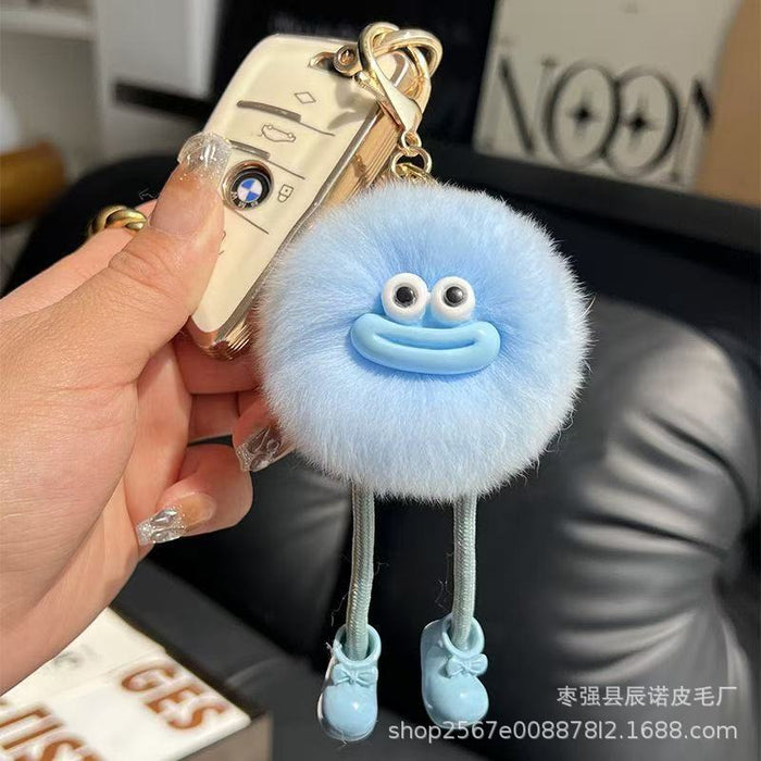 Wholesale Cute car keychain pendant plush ball bag ornament