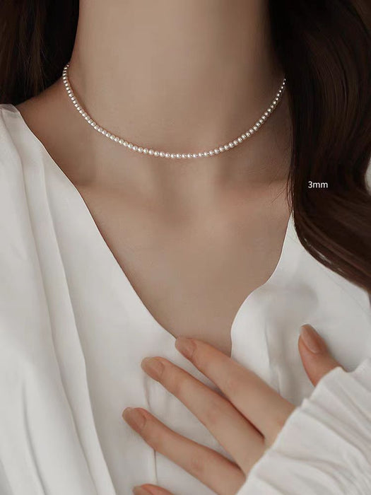 Wholesale 3m pearl pearl Australian white round flawless strong light necklace