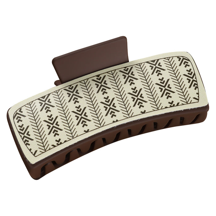 Wholesale multi-color beige leather square Hair Clips