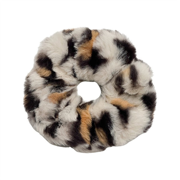 Wholesale Leopard Color Plush High Elastic Hair Scrunchies