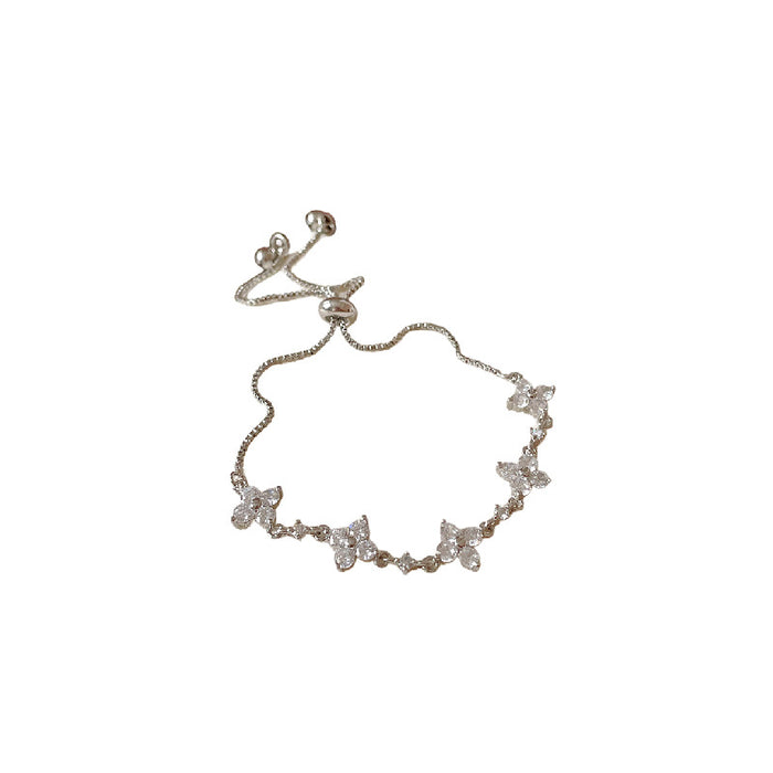 Wholesale Zircon flower diamond shaped bracelet, fashionable wristband, high-end, exquisite and versatile bracelet accessory