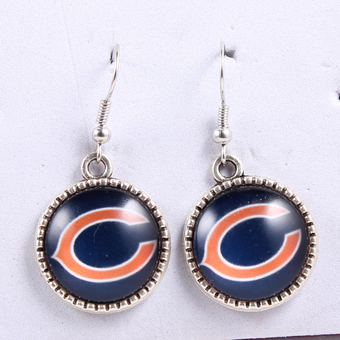 Wholesale Football team earrings jewelry cowboy pirate steel