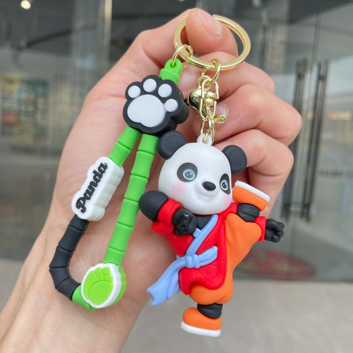 Wholesale Kung Fu Panda Keychain Cute Doll Pendant Car Keychain Accessories Doll Grabbing Machine Small Gift